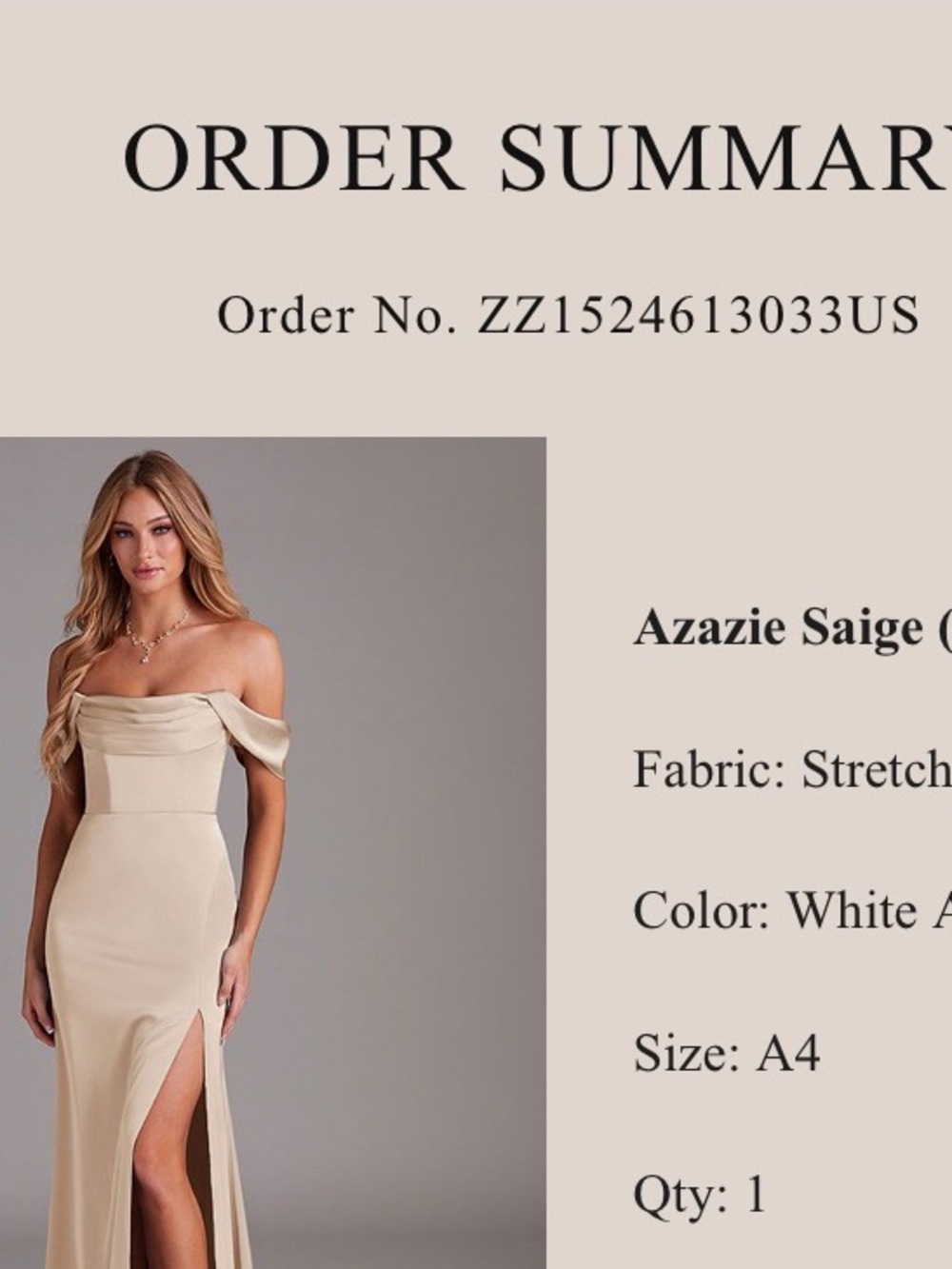 Azazie dress in White Alabaster